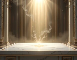 Divine Light on Marble Altar
