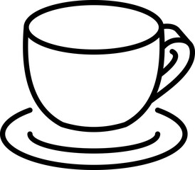 Tea cup icon for beverages and relaxation - Editable Stroke SVG, fully scalable.