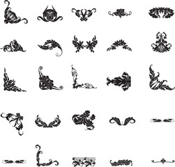 hand drawn set of vintage elements for your design, various ornamental designs vector