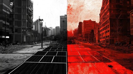 Contrasting urban landscapes, a divided city.