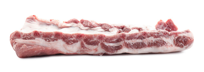 Fresh raw pork ribs isolated on white