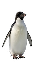Obraz premium Penguin walking with flippers slightly out, isolated on white