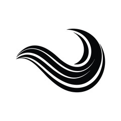 Silhouette art illustration of a clean wave logo.eps