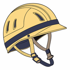 Yellow Construction Helmet Vector Illustration For Protection And Safety Equipment Use