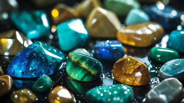 Stunning texture of vibrant natural gemstones.