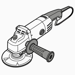 Illustration Of An Angle Grinder Tool For Cutting And Polishing Materials