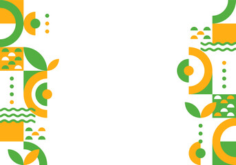 Decoration for brochure or presentation - landscape in simple geometric style