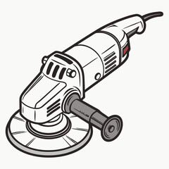 Vector Illustration Of An Angle Grinder Tool For Cutting And Grinding Materials