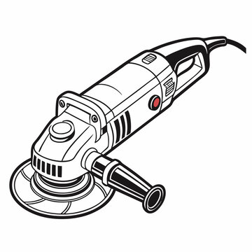 black and white angle grinder tool clip art preview
