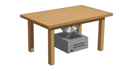 Isolated Desk PC Saw