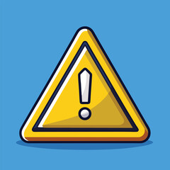 Hazard warning attention sign with exclamation mark symbol. Vector illustration.