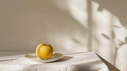 Muted tones interior still life with yellow object