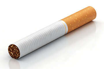 Realistic Cigarette on White Background – High-Detail Tobacco Image
