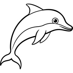 Stylized Dolphin Outline Artwork