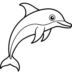Fototapeta premium Stylized Dolphin Outline Artwork