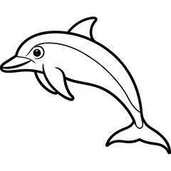 Obraz premium Stylized Dolphin Outline Artwork
