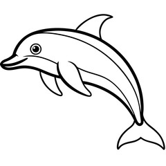 Stylized Dolphin Outline Artwork