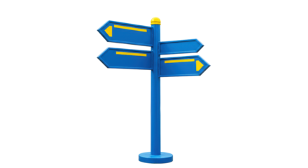 Isolated Directional Sign Post