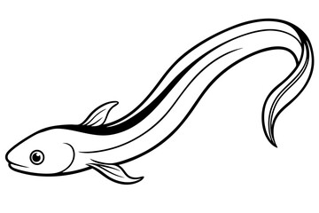 Flowing Eel Line Drawing