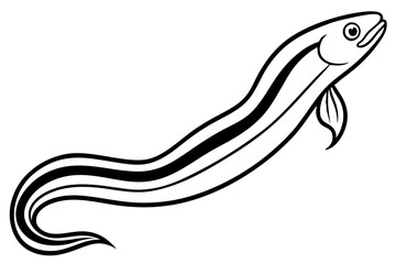 Flowing Eel Line Drawing