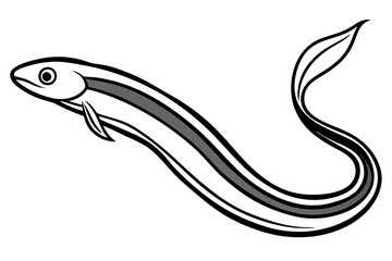 Flowing Eel Line Drawing