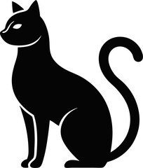 cat icon Silhouette vector on transparent background