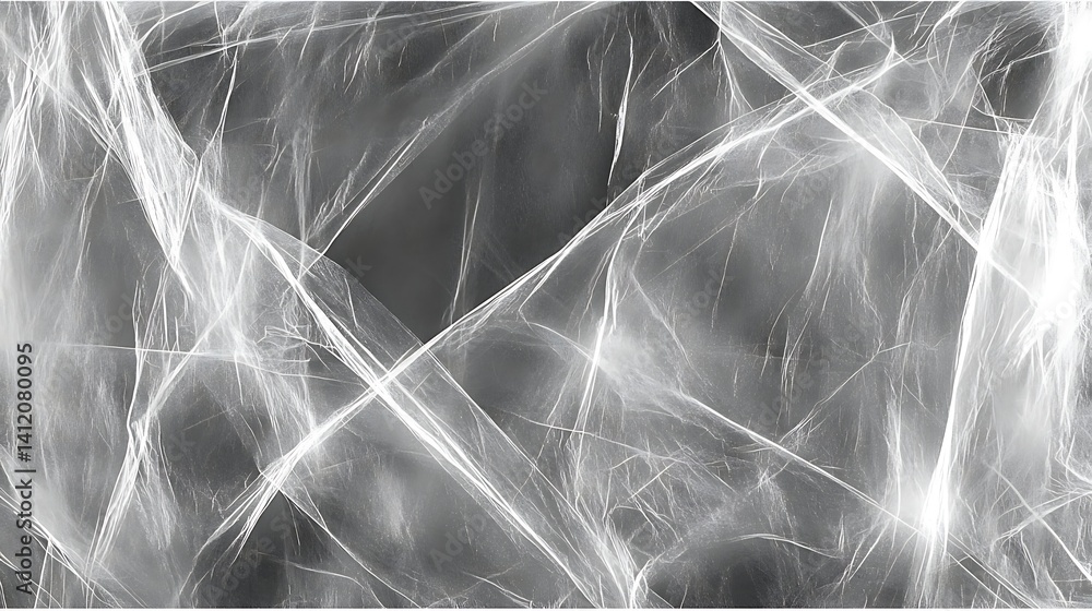 Poster abstract fractal pattern with intertwining lines in monochrome shades