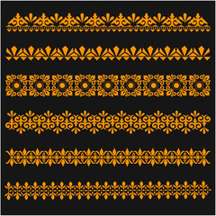 pattern, border, vector, frame, design, ornament, illustration, decoration, set, art, seamless, gold, element, floral, line, vintage, wallpaper, style, black, yellow, texture, card, flower, banner, sy