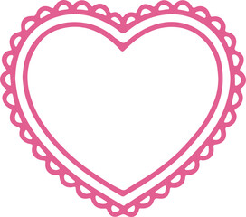 pink hand-drawn heart frames with lace and rope details. Perfect for romantic, wedding, or Valentine's designs.