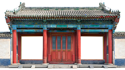 Fototapeta premium Elegant interiors of Waidong Road Restaurant near Beijing's Palace Museum for editorial design and travel blogs