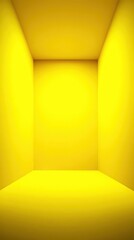 Obraz premium A bright yellow studio environment with smooth walls and floor creates a vibrant and inviting atmosphere. The clean lines and minimalism inspire feelings of creativity and joy
