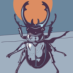 Full body image of Titan Beetle, a large and stunning South American insect, perfect for educational and artistic use.