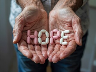 Hands holding capsules arranged to spell hope, symbolizing health and well-being during challenging times