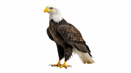a portrait of a bald eagle sitting on a transparent background, PNG image, PNG file, Generative art.
