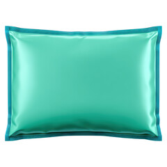 Soft Turquoise Pillow on White Background for Home Decor, isolated on transparent background.