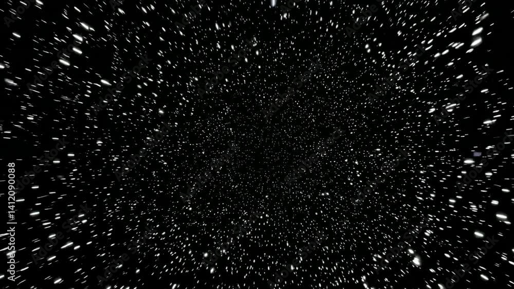 Poster dynamic cosmic particle tunnel: traveling through a digital starfield vortex