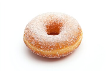 A delicious, golden-brown donut coated in a generous layer of sweet sugar.
