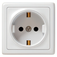 Standard Electrical Wall Socket with Two Pin Configuration, isolated on transparent background.
