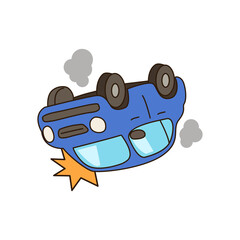 traffic accident. car motorcycle bicycle crash on road