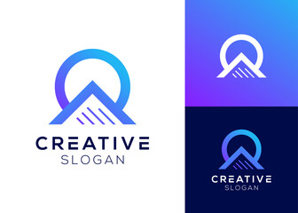 Omega with paper or health record logo design for health care or hospital