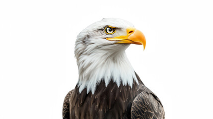 Obraz premium a portrait of a bald eagle on a transparent background, PNG image, PNG file, Generative art.