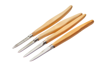 Artisan tools neatly displayed, highlighting craftsmanship and precision for sculpting joy isolated on transparent background