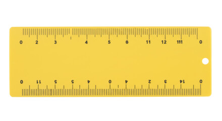 Isolated Yellow Ruler with Measurements