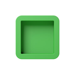 Empty square green checkbox. Isolated. Unchecked. 3d illustration.
