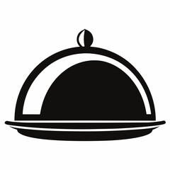 restaurant cloche icon on white background