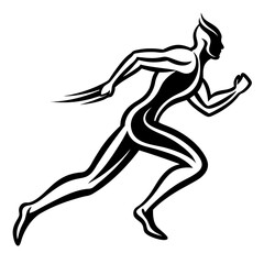 silhouette of a running man