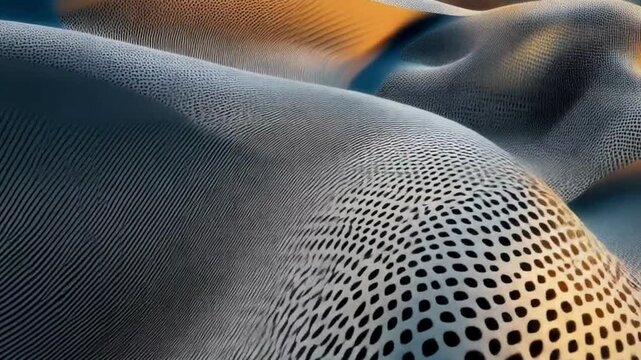 Abstract Golden and Grey Wave Pattern Digital Mesh Texture Background