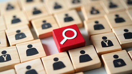 Searching for People Icons with Magnifying Glass