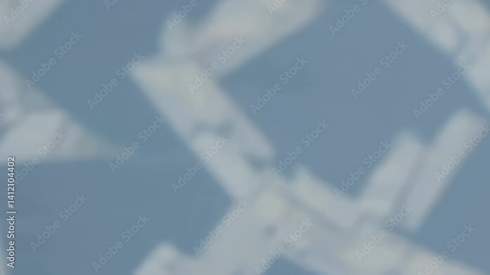 Poster aerial view of modern architecture with abstract geometric patterns in motion