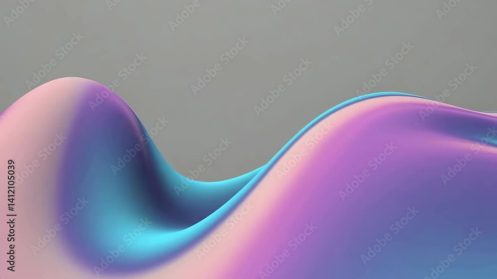 Aufkleber flowing pastel waves: dynamic movement of abstract gradient peaks in motion